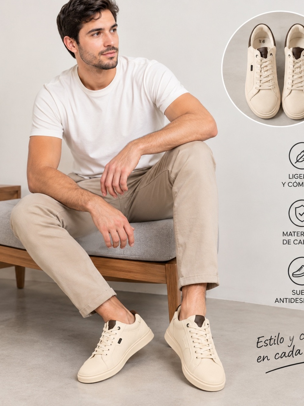 Aldo Men's Cream Low-Top Sneakers